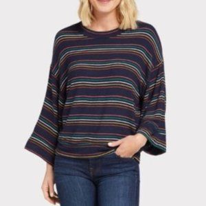 Sundry Kimono-Sleeve Striped Pullover Soft Sweatshirt Size 1 (S)
